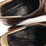 GUCCI loafers Lace up shoes leather Brown mens Used