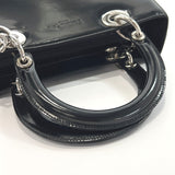 Dior Handbag Lady Dior Patent leather Black Women Used