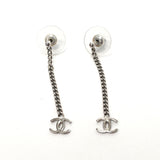 CHANEL earring A26958 COCO Mark Swing Chain metal Silver Women Used