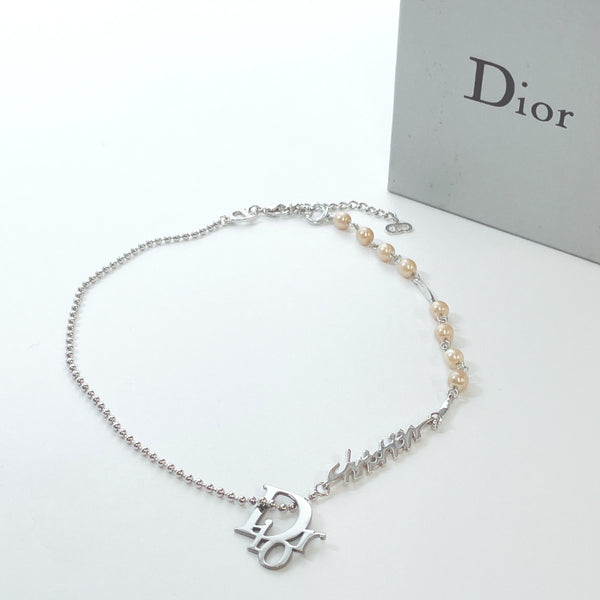 Dior Necklace metal/Pearl Silver Women Used