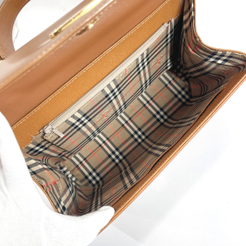 BURBERRY Handbag vintage 2way leather/PVC Camel Camel Women Used
