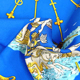 HERMES scarf Carre90 Light sailing ship silk blue Women Used