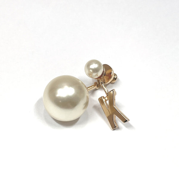 Dior earring Alphabet K Motif Single earring (for one ear) metal/Pearl gold Women Used