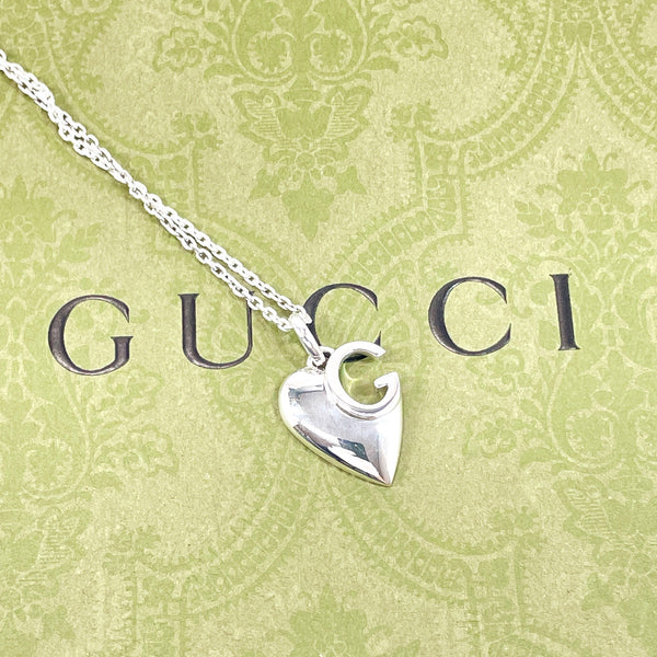 GUCCI Necklace G logo heart Silver925 Silver Women Used
