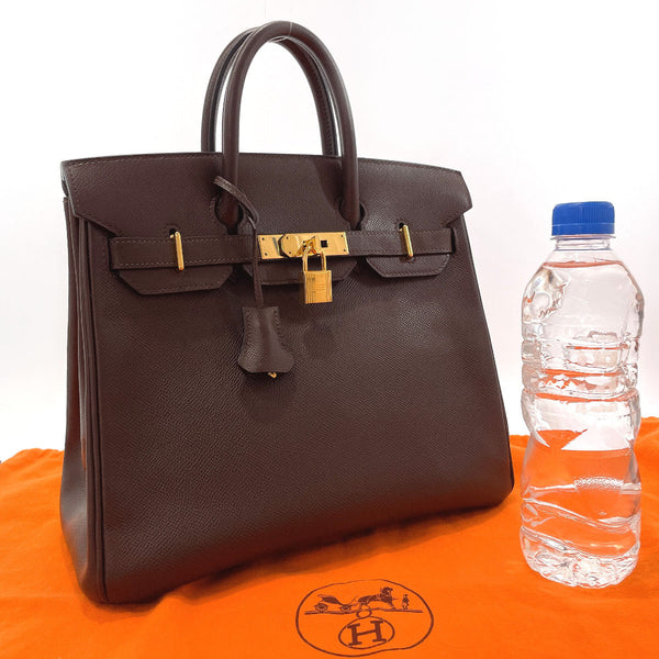 HERMES Handbag HAUT A COURROIES 28 Courchevel Brown □KCarved seal Women Used
