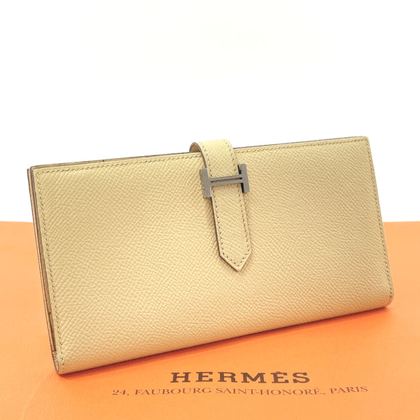 HERMES purse bearn soufflet Epsom yellow yellow □RCarved seal Women Used