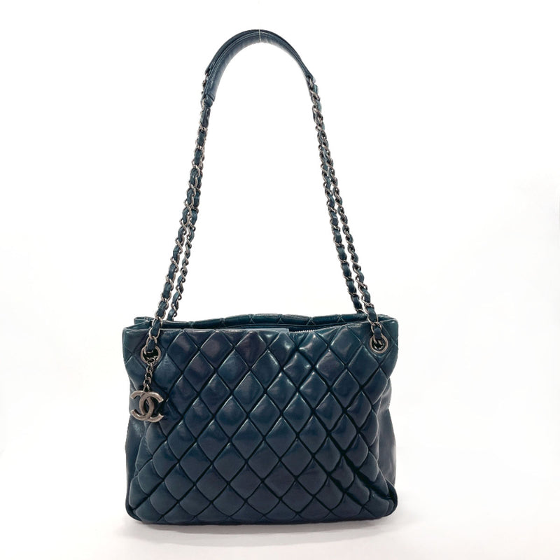 CHANEL Shoulder Bag Matelasse Double Chain Shoulder lambskin blue blue –