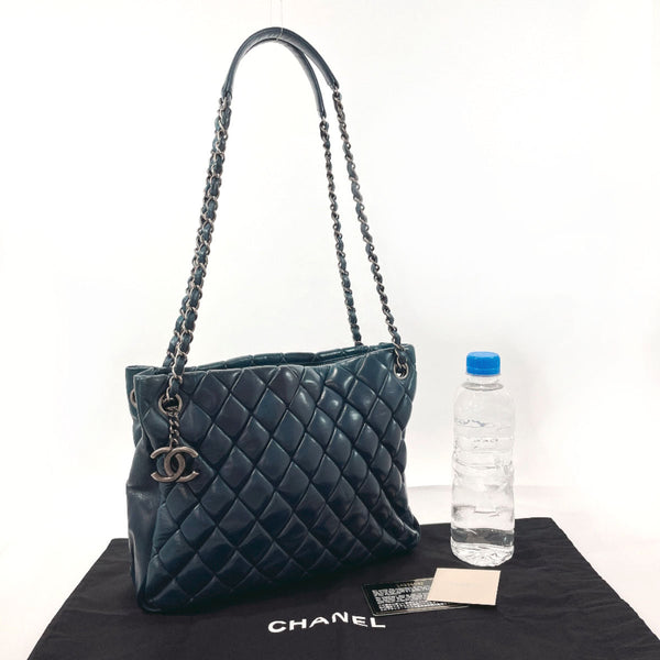 CHANEL Shoulder Bag Matelasse Double Chain Shoulder lambskin blue blue Women Used