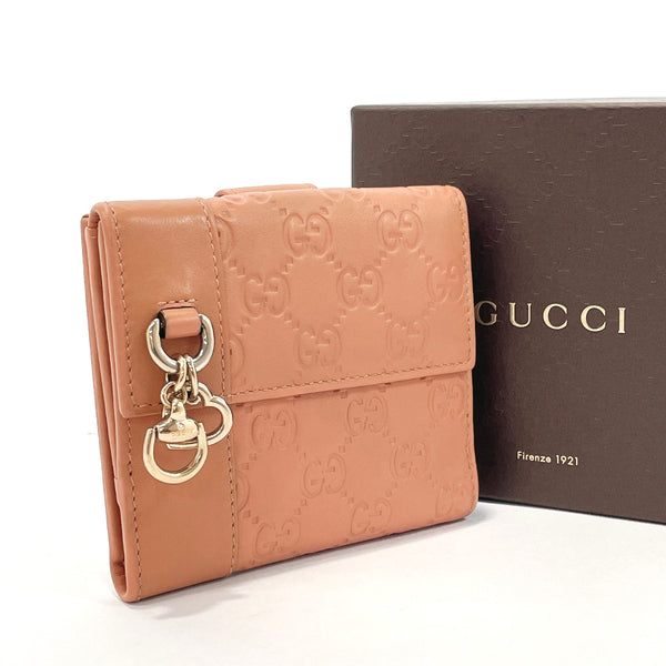 GUCCI wallet 270028 heart horsebit charm Sima leather pink Women Used