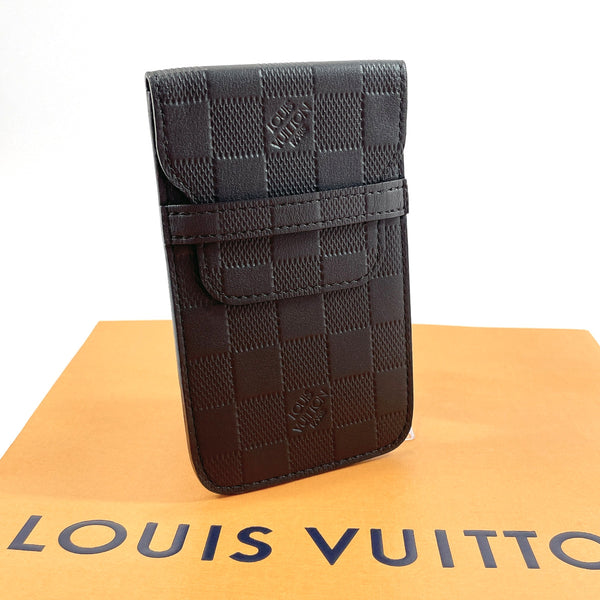 LOUIS VUITTON Other accessories N63110 Smartphone case Damier Infini Black Black mens Used