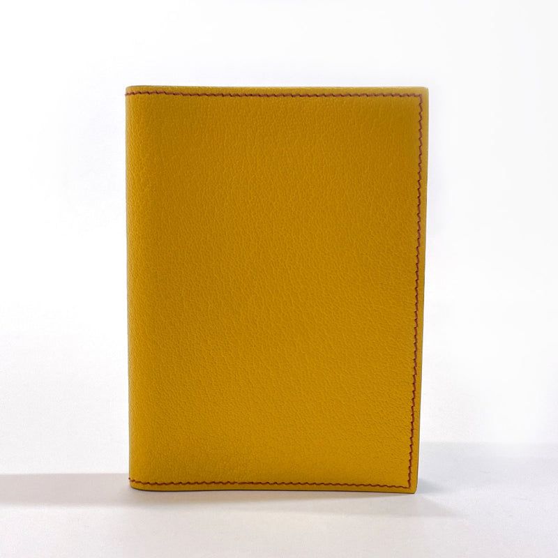 HERMES Notebook cover Agenda GM Shave yellow □RCarved seal Women Used