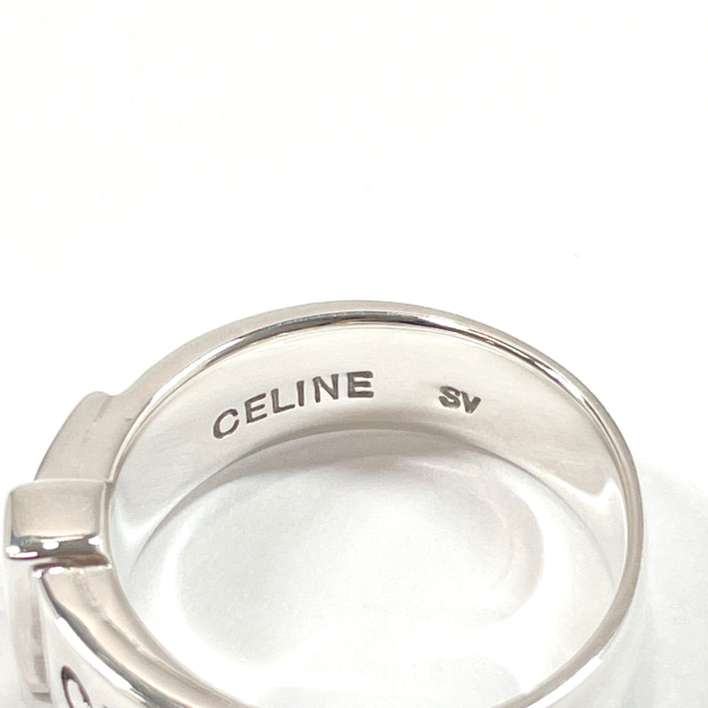 CELINE Ring Belt motif logo Silver #13(JP Size) Silver Women Used