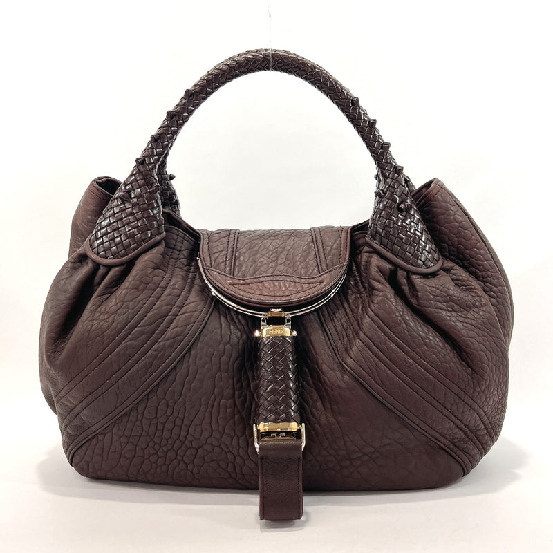 FENDI Handbag 8BR511 spyback leather Brown Women Used