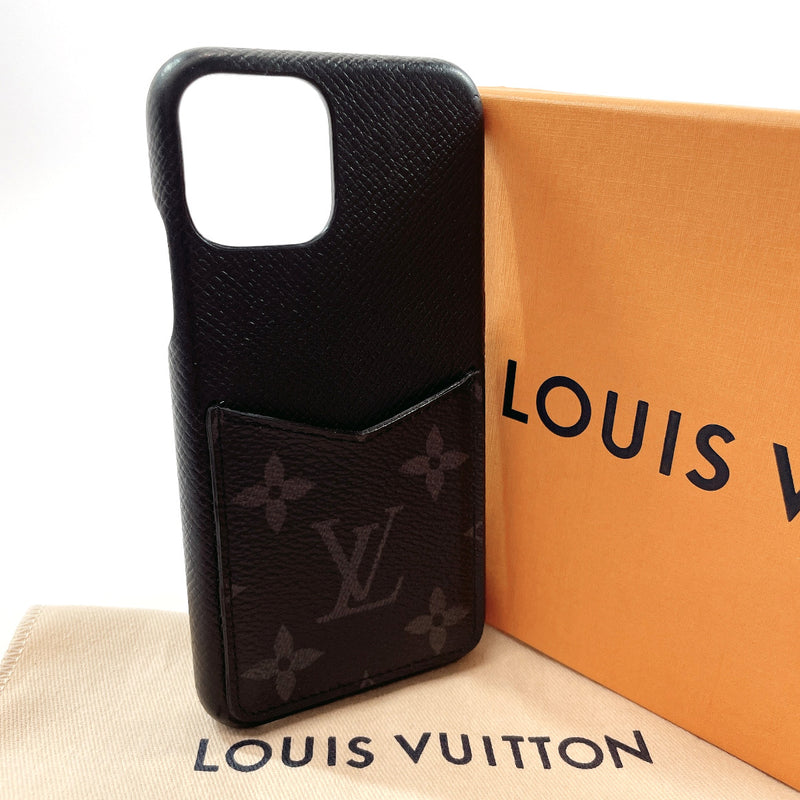 LOUIS VUITTON Other accessories M69363 iphone case Bumper 11 PRO Monogram Eclipse/leather Black unisex Used