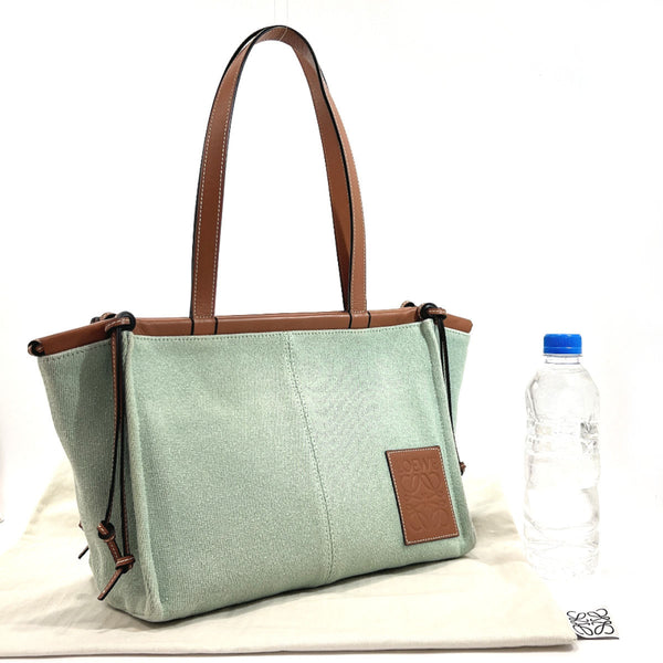LOEWE Tote Bag Cushion tote small anagram canvas/leather green green Women Used