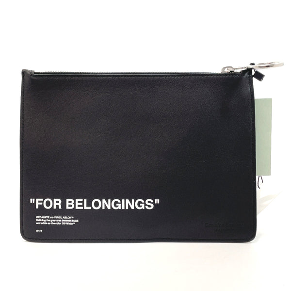 OFF-WHITE Pouch leather Black unisex New