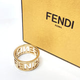 FENDI Ring 8AH115B08F0CFK Logo ring steel #14(JP Size) gold Women Used
