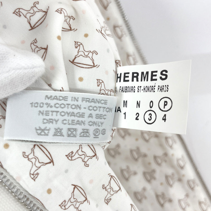 HERMES Pouch Truth Flat Adada cotton white Women Used