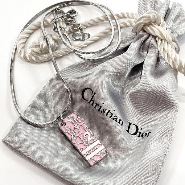Christian Dior Necklace Trotter metal Silver pink Women Used