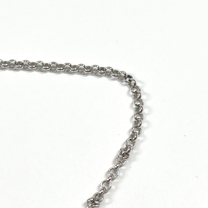 Dior Necklace Heart D logo Rhinestone metal Silver Women Used
