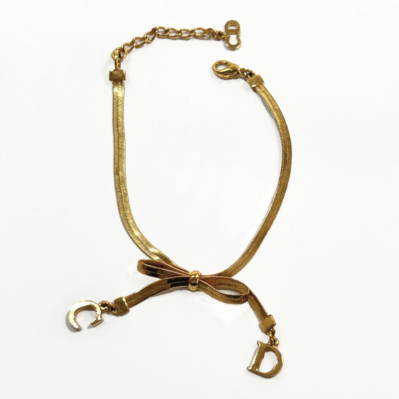 Dior bracelet Ribbon motif CD logo metal gold Women Used