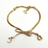Dior bracelet Ribbon motif CD logo metal gold Women Used