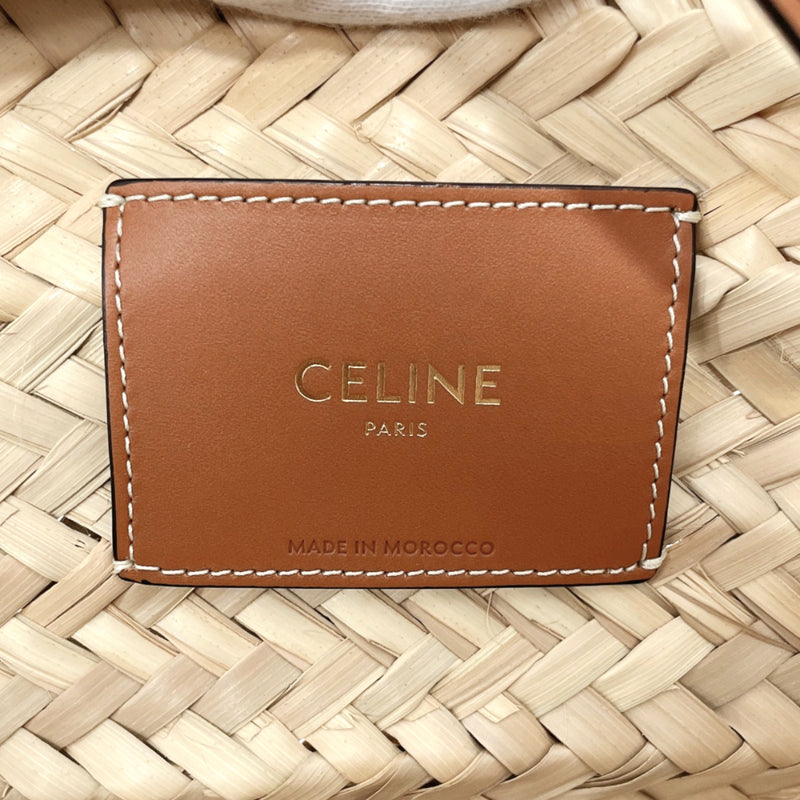 Celine Raffia & Leather Pouch