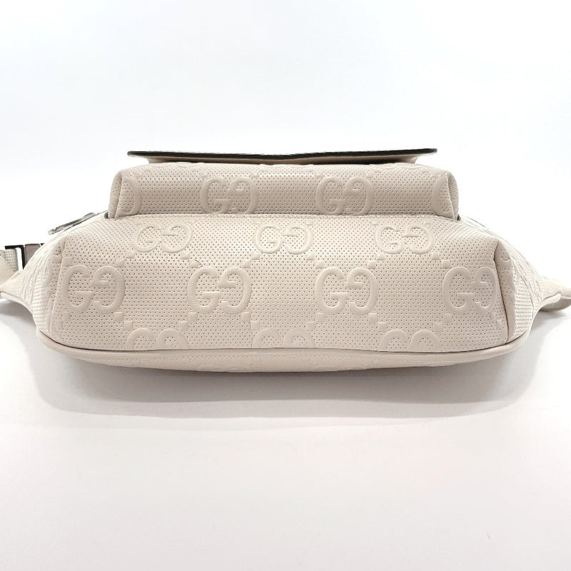 GUCCI bam bag 645093 GG emboss leather white unisex Used
