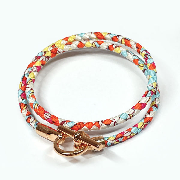 HERMES bracelet Grennan de Bourtour silk/Gold Plated multicolor Women Used