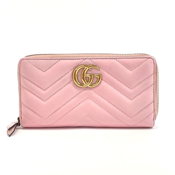 GUCCI purse 443123 GG Marmont Chevron leather pink Women Used