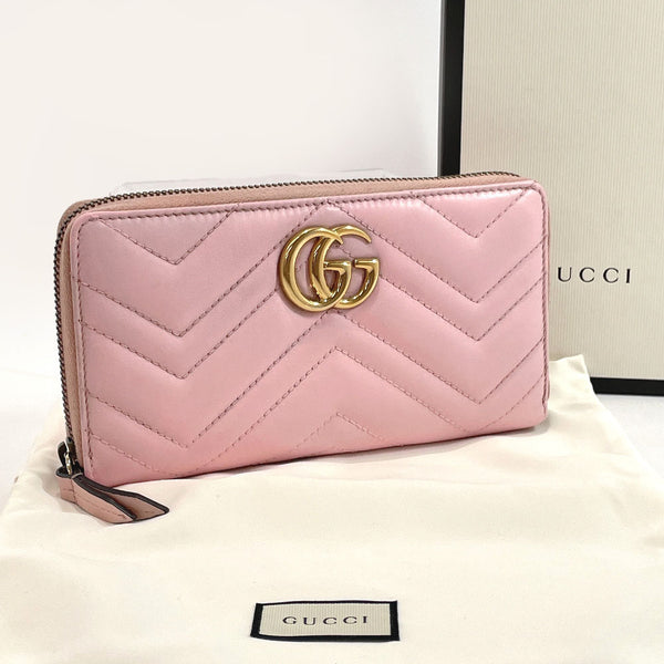 GUCCI purse 443123 GG Marmont Chevron leather pink Women Used