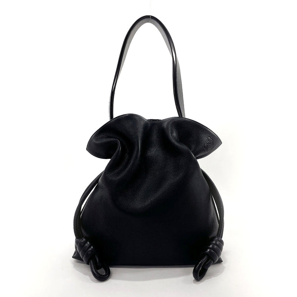LOEWE Shoulder Bag Flamenco Large leather Black Women Used