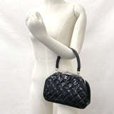 CHANEL Handbag Matelasse purse with a clasp Patent leather Black Women Used