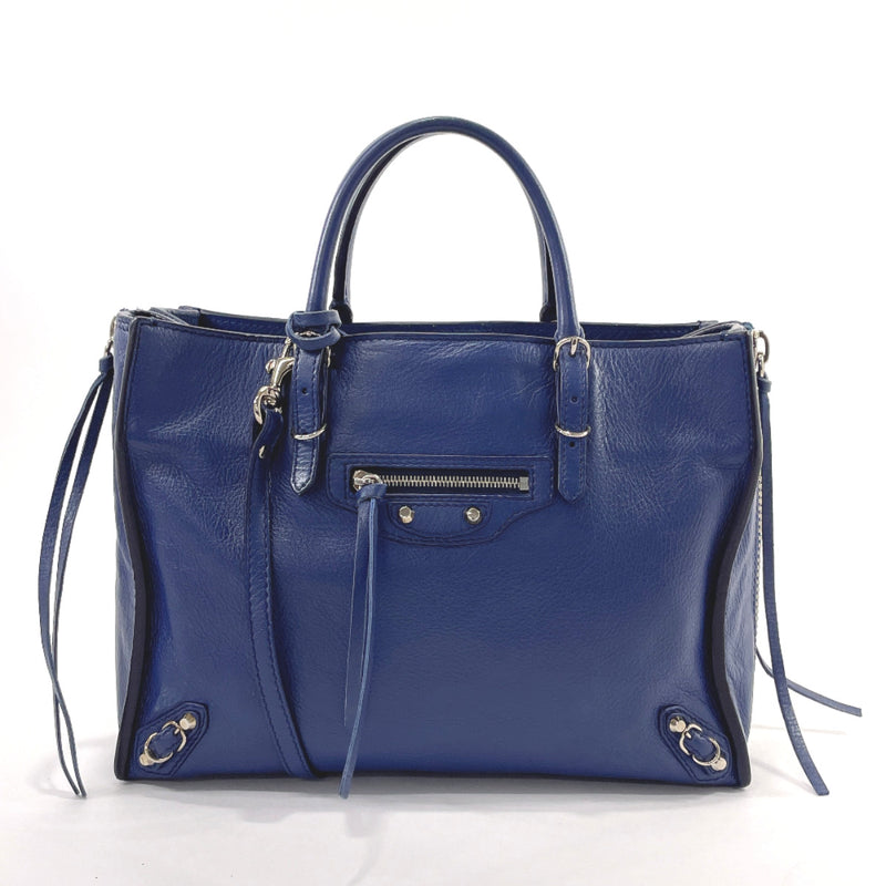 City leather handbag Balenciaga Blue in Leather - 39260897