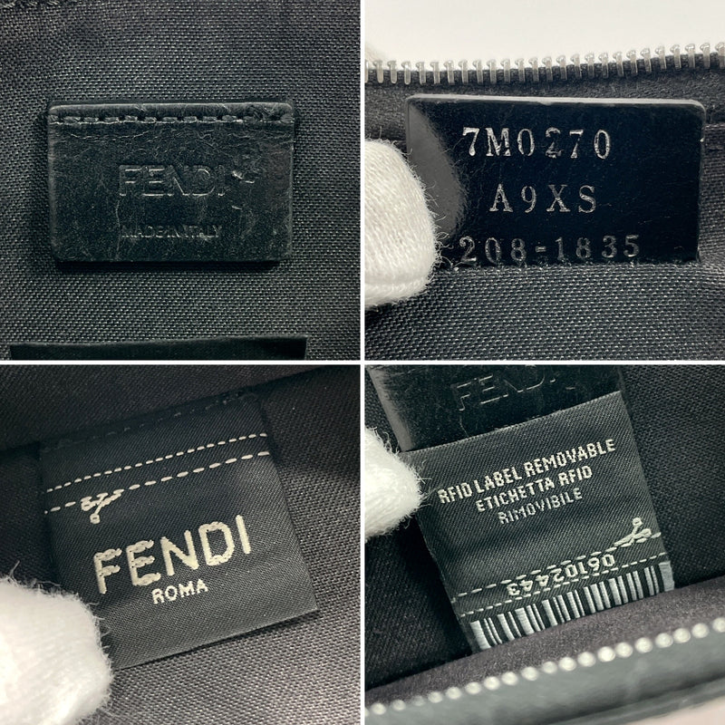 Fendi F is Fendi Continental Chain Wallet Zucca Embossed Leather Neutral  2243991