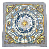 HERMES scarf Petit Carre astrology silk gray unisex Used