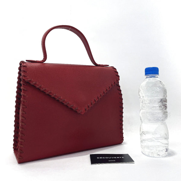 YVES SAINT LAURENT Handbag Braid leather Bordeaux Women Used