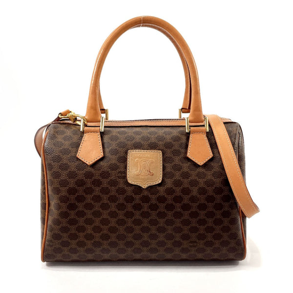 CELINE Handbag 2WAY Macadam PVC/leather Brown Women Used