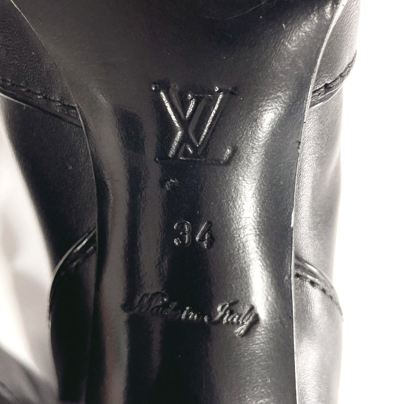 LOUIS VUITTON boots Knee-high boots Monogram flower leather Black