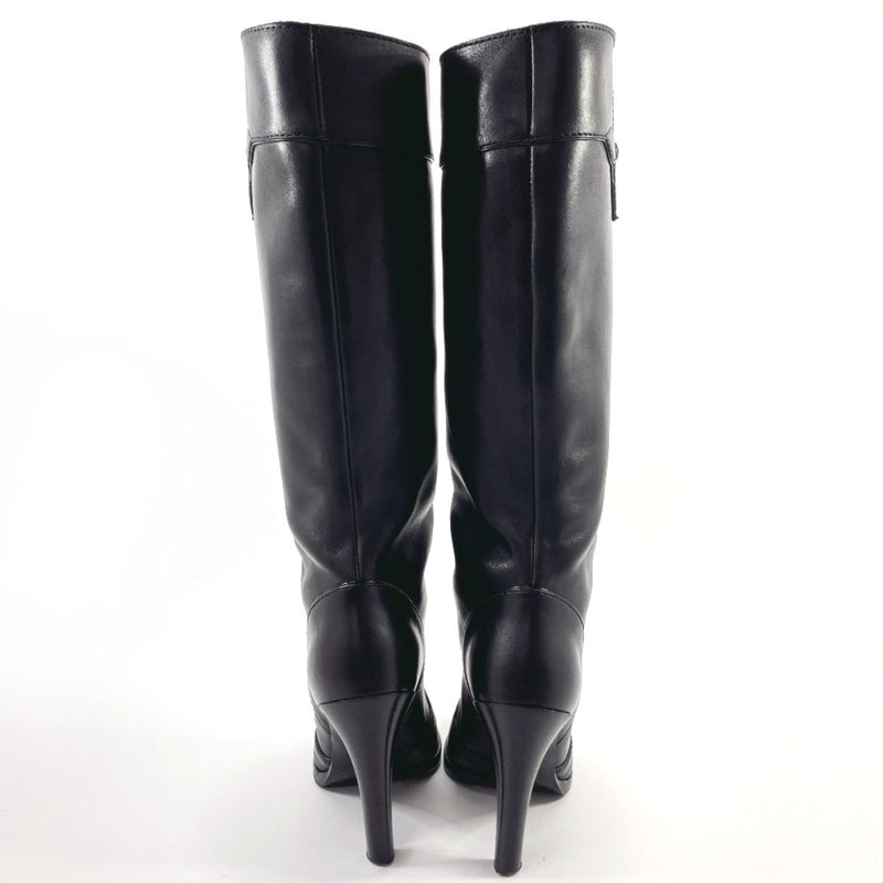 LOUIS VUITTON boots Knee-high boots Monogram flower leather Black Women Used
