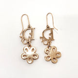 Dior earring Logo flower metal/Rhinestone gold Women Used