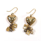 Dior earring heart Logo charm metal/ gold Women Used