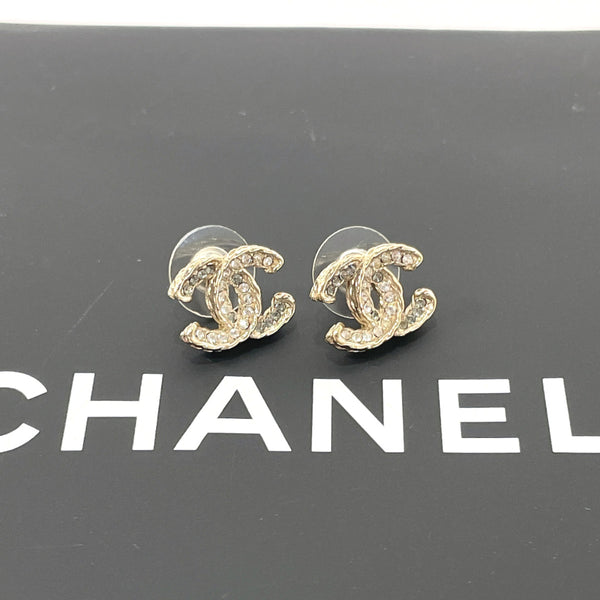 CHANEL earring COCO Mark metal/Rhinestone gold A13C Women Used