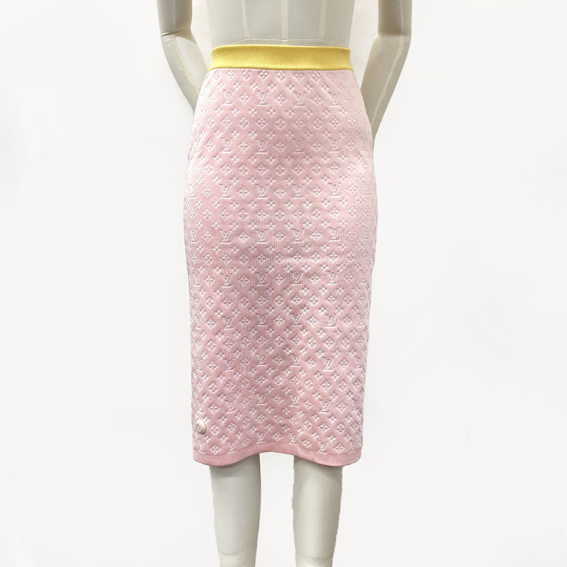 Louis Vuitton pink Pastel Monogram Knitted Midi Skirt