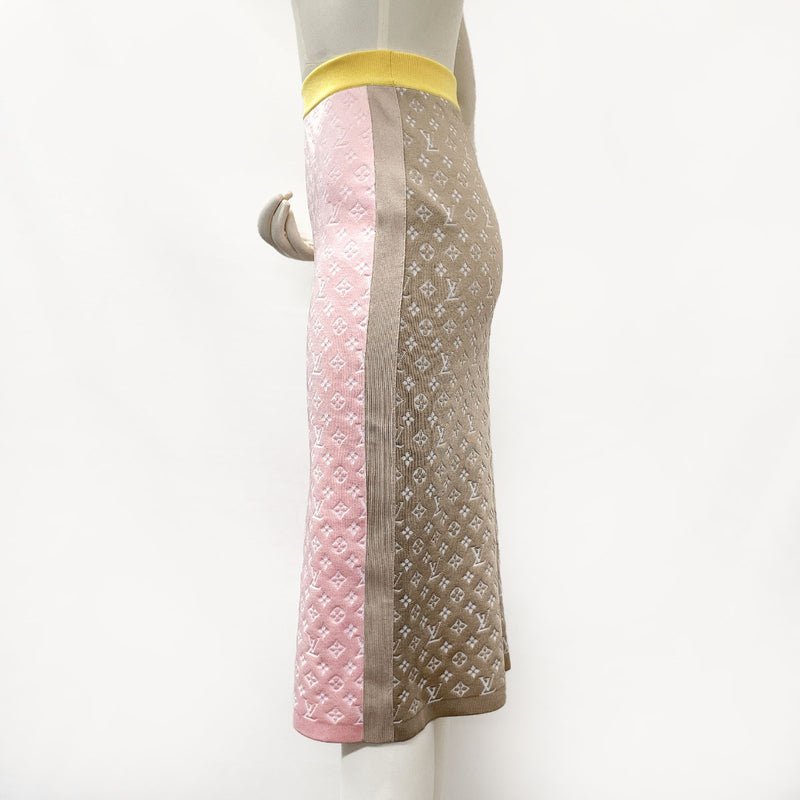 Louis Vuitton Pastel Monogram Knit Tube Skirt Light Pink. Size S0