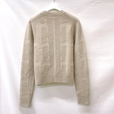 HERMES sweater H-graphic wool beige Women Used