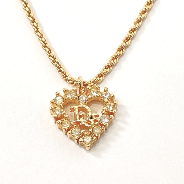 Christian Dior Necklace Heart motif metal/Rhinestone gold Women Used