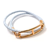 HERMES bracelet Ruri de Bourtour Vaux Swift/Gold Plated blue LF1221 Women New
