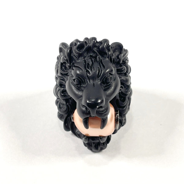 GUCCI Ring Lion head Fake pearl/ #9(JP Size) Black □ICarved seal Women Used