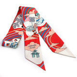 HERMES scarf Twilly CARRES VOLANTS silk Red Women Used